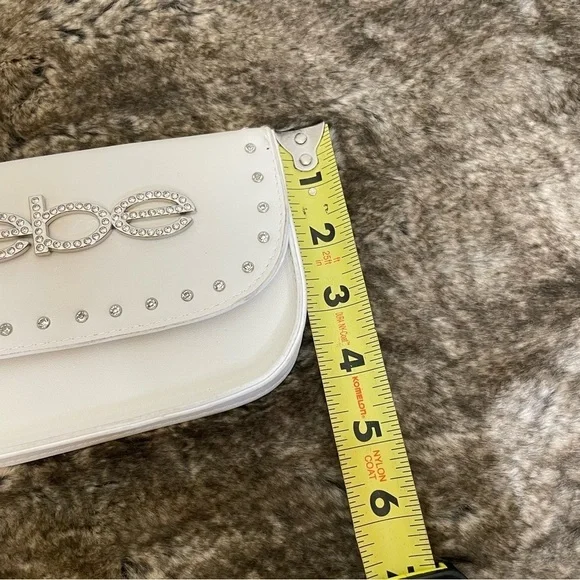 Y2K Bebe White Rhinestone belt bag fanny bag - Picture 10 of 13